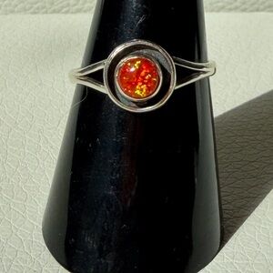 Fiery Red Opal SterlingSilver Ring